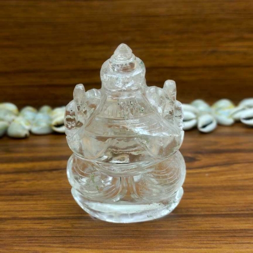 Natural Crystal Gemstone Handcarved Lord Ganesh Carving For Spiritual Energy